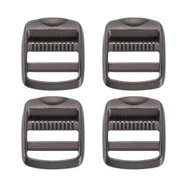 SUIKIHUM 4 Pack Metal Ladder Lock Buckles, 3/4 Inch Tri-Glide Lock Slider Buckle Adjustable, Strap Release Buckles Zinc Alloy for Backpack Strap Accessories, Matte Gunmetal