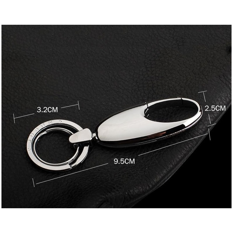 Rockyu Keychain, Men's, Women's, Car Keyring, Gunmetallic, Silver, Zinc Alloy,