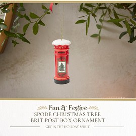 Spode Brit Post Box Ornament - Dolomite Holiday Decor with Classic Design, Christmas Decorative Ornament for Tree, Wreath, Mantel, Seasonal Display - Unique Festive Decoration