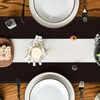 Beige and Black Stripes Table Runner, Halloween Party Kitchen Dining