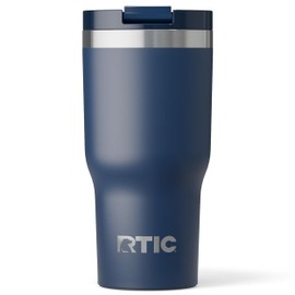 RTIC 20oz Essential Tumbler with Lid, Insulated, Stainless Steel, Metal, Double Wall Vacuum-Insulation, Ceramic Lined, Travel Cup for Iced Coffee, Tea, Hot and Cold Drink, Navy