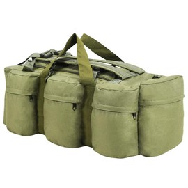 Benicabaly 3-in-1 Versatile Army-Style Duffel Bag for Adventurers, Tear Resistant, Olive Green, 23.8 Gallon Capacity