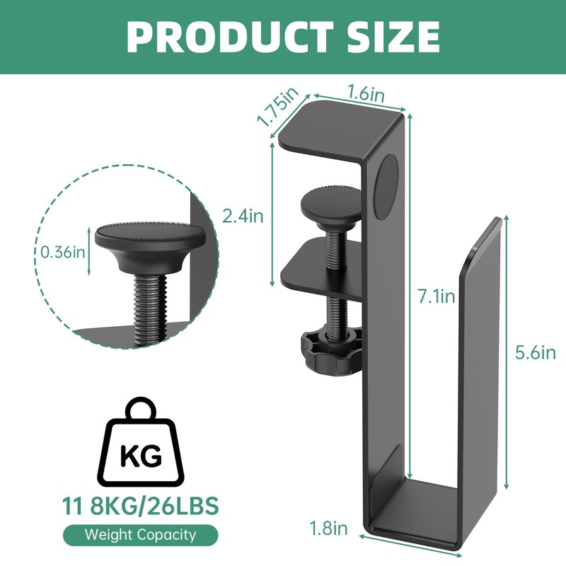 FOROIRON Adjustable Side Laptop Mount, No Drill Desk Storage Organizer,
