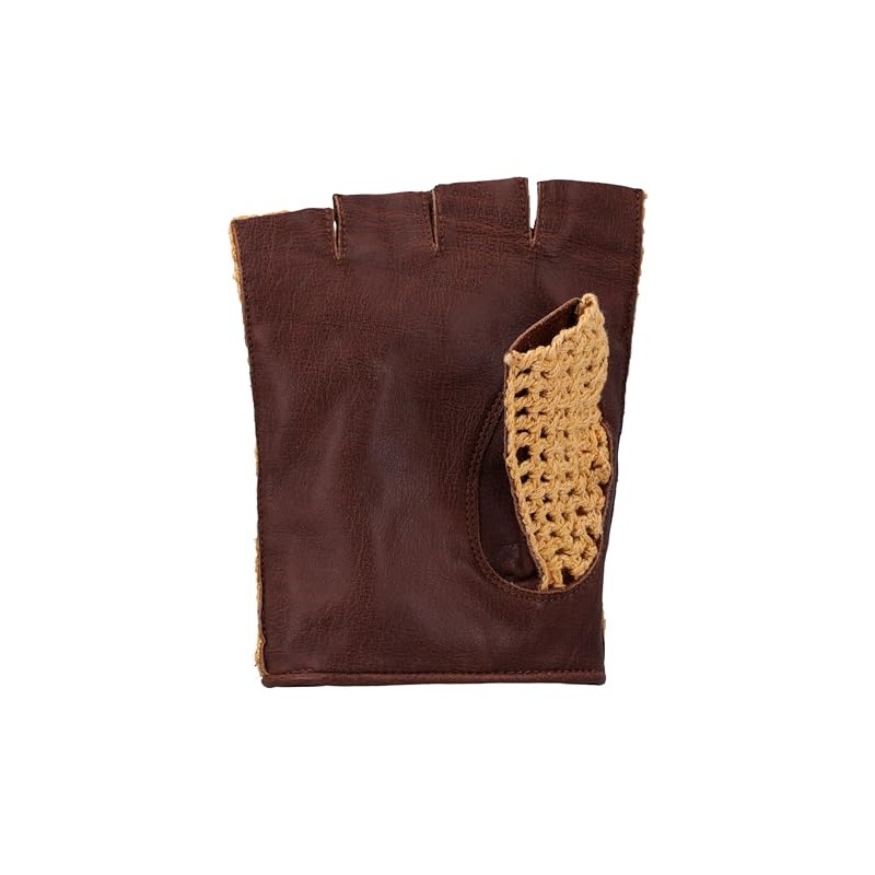 Gusti Maison Leather Gloves Cycling Gloves with Cotton Details Yellow