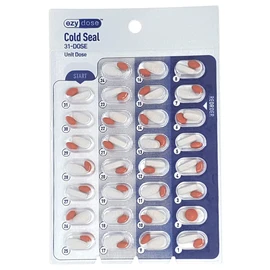 Medication Blister Pack Refill Set Cold Seal - Includes Blister Trays & Cold-Seal Cards - Pill Blister Sizes Regular or Jumbo Blisters (Monthly - Standard 1/2" Deep - 100 Pack)