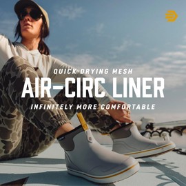 LaCrosse Alpha 6" Women's Deck Boot - Air-Circ Liner Rain Shoes - Neoprene Construction - Waterproof Boots for Women - Quick Drying Mesh - Hand Laid Rubber - Mossy Oak Original Bottomland - 9