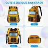 Corxiren School Bus Backpack with Lunch Box, School Bus Backpack