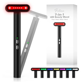 Fxtiaa Small22 7 in 1 Skincare Wand Red Green Blue Yellow Light Therapy Face Device