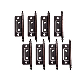 QCAA Durable Steel Non-Mortise Hinge with Final Pins, for Chest, Box, Vintage Cabinet Furniture, 2"x0.9", Aged Classic Bronze, Made in Taiwan, 8 Pack