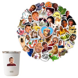 Pack of 50 Funny Meme Sticker Set, Meme Stickers for Car, Laptop, Skateboard, Bicycle, Moped, Motorcycle, Bicycle Computer, Suitable for Adults and Children (B)