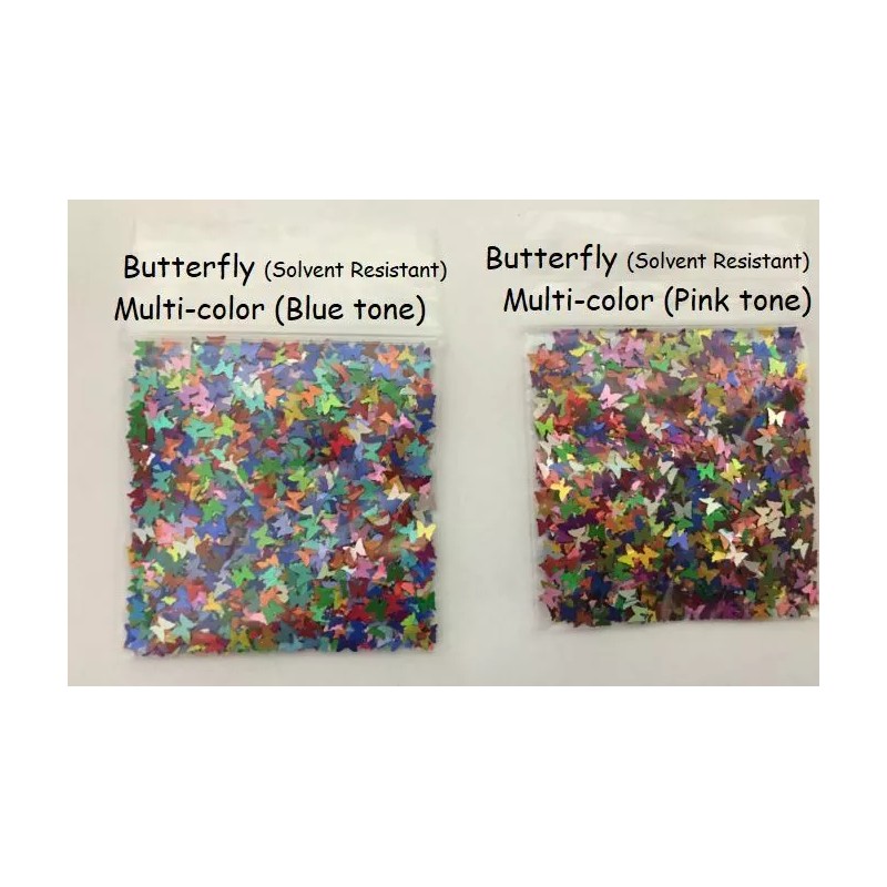 BabyEmma2007 Solvent Resistant BUTTERFLY shape Glitter-Rainbo