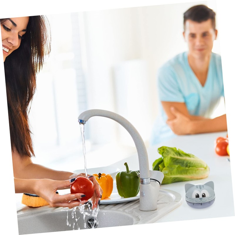 ABOOFAN 1Pc Cartoon Cat Kitchen Countdown Timer Creative Reminder for