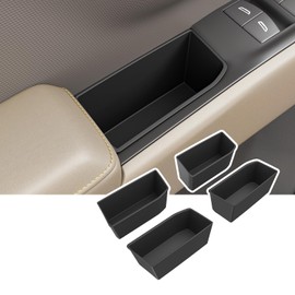 CZmenghe 4PCS Door Side Storage Box Compatible with 2022-2025 Chevy Silverado GMC Sierra Door Handle Phone Pocket Tray Insert Organizer Crew Cab Replacement for 2022-2025 Chevy Silverado Accessories
