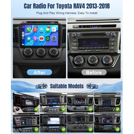 Car Radio Stereo for Toyota RAV4 2013 2014 2015 2016 2017 2018, 10.1inch Screen for 2013-2018 Toyota RAV4 with Wireless Carplay Android Auto, Bluetooth GPS SWC (with J.B.L & Large Screen)