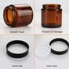 Encheng 25Pack of 4 oz Amber Round Glass Jars, with