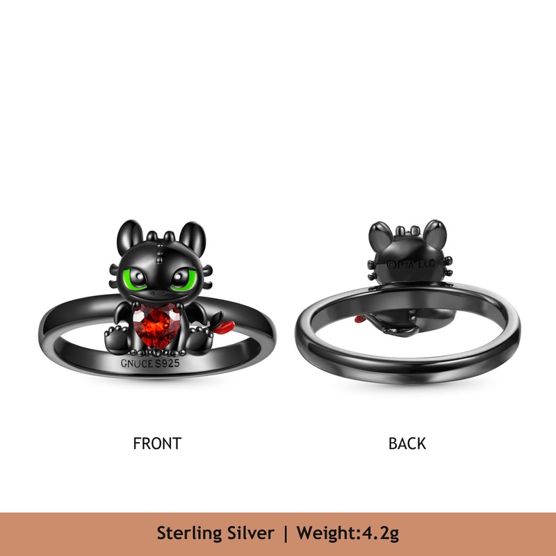 GNOCE Ring How to Train Your Dragon Toothless Hugged Heart