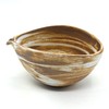 Single Mouth Bowl, Medium Bizen Style Matcha Bowl, Brown/White, 6.1