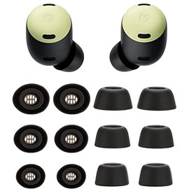 Rqker Eartips Compatible with Pixel Buds Pro Earbuds, 6 Pairs S/M/L Sizes Soft Silicone Replacement Ear Tips Eartips Earbuds Tips Compatible with Pixel Buds Pro, Black