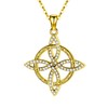 OigvcoTe Celtic Knot Pendant Necklace with Cubic Zirconia, Gold Plated,