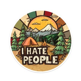 (3PCS) I Hate People Sticker, Funny car Stickers, Bumper Stickers, Stickers for Cars, Funny Bumper Stickers, Funny Stickers for Adults Decal, Hard hat Stickers, Laptop Stickers Funny, Camping Decals