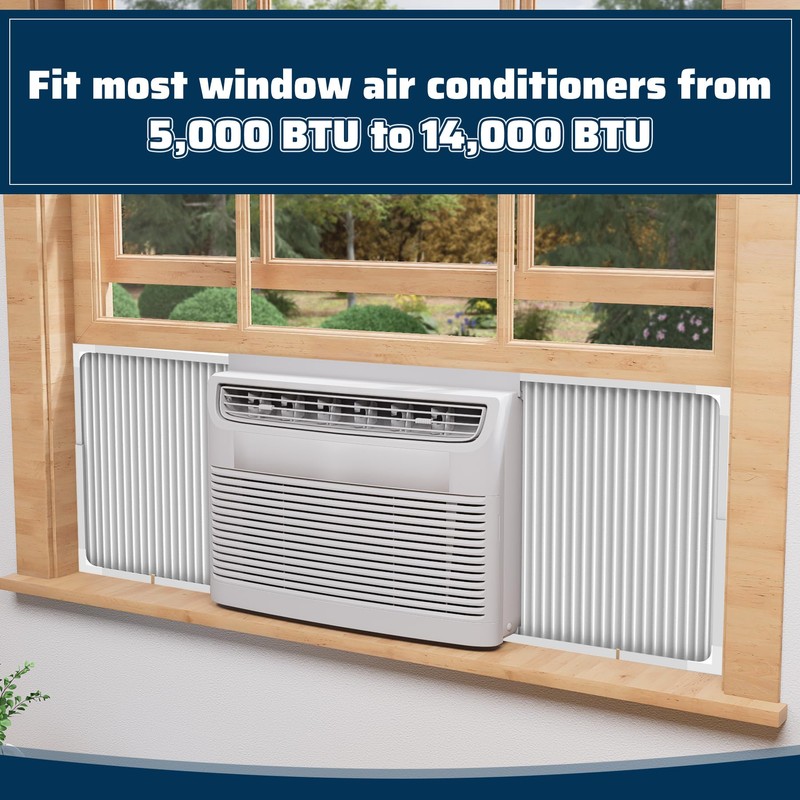 Pearwow Adjustable Window Air Conditioner Side Panels with Frame Set,Extra