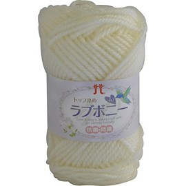 Hamanaka 0111 Lovebony Yarn, Thick Yarn, Col.101, Cream, 1.4 oz (40 g), Approx. 254.4 ft (70 m), 5 Ball Set