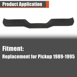 labwork Black Primed Steel Rear Step Bumper with Mounting Brackets Replacement for Toyota Pickup DLX 1989-1995 with Deluxe Level Trim 002283591201-PFM