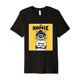 LIL HOMIE Cute Cholo Cat Chicano Art West Coast Hip Hop Prem Premium T-Shirt