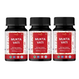 ORGANIC SPREE MUKTA VATI 120 Tablets - Ayurvedic Formulation - Certified and Vegetarian - Pack of 3