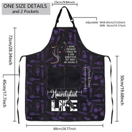 MBMSO Hairdresser Aprons Stylish Apron for Hairstylists Gift I Never Dreamed I would be a Cool Hairstylist Apron Salon Barber, Cool Hairstylist Apron-b, Standard