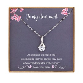 NOREGRET Auntie Gifts from Niece, for Aunt, 925 Sterling Silver Necklace for Women, Best Aunt Ever Gifts, Gifts for Aunts from Niece, Aunt Birthday Gift