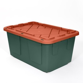 GREENMADE Pro. Grade 27 gal Green/Red Storage Bin 14.7 in. H X 20.4 in. W X 30.4 in. D Stackable