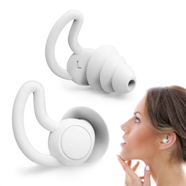 Reusable Safe Silicone Earplugs Noise Cancelling Ear Plugs for Sleeping (Reduce 40dB) High Fidelity Earplugs for Musicians Concerts Construction Motorcycle Shooting Sleeping Hearing Protection (Gray)