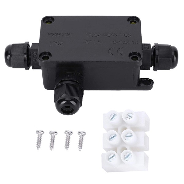 Junction Box, Cable Distribution Box, Waterproof Terminal Junction Box Black