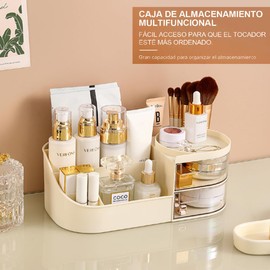 Caja Para Cosméticos Organizador de Maquillaje con Gavetas Belleza Joyería Cajón De Almacenamiento de Tipo Escritorio Guardar Espacio para Tocador, Baño, Dormitorio