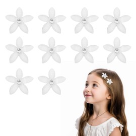 10 Pcs Mini Flower Hair Claw Clips, Flower Hairpins,Non-Slip Mini Hair Clips,Mini Hair Claws Pins, Kids Gift,Hair Accessories for Women Bridal for Girls Wedding Hair Accessories Decorative (White)