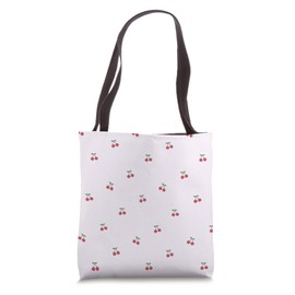 Cherry Cute Pink and Red Cherry Cartoon Heart Pattern Design Tote Bag