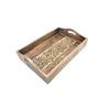 STORE INDYA Rustic Large Wooden Serving Tray Platter for Tea
