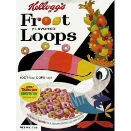 Vintage Kelloggs Froot Loops High Quality Metal Magnet 3 x 4 inches 9521