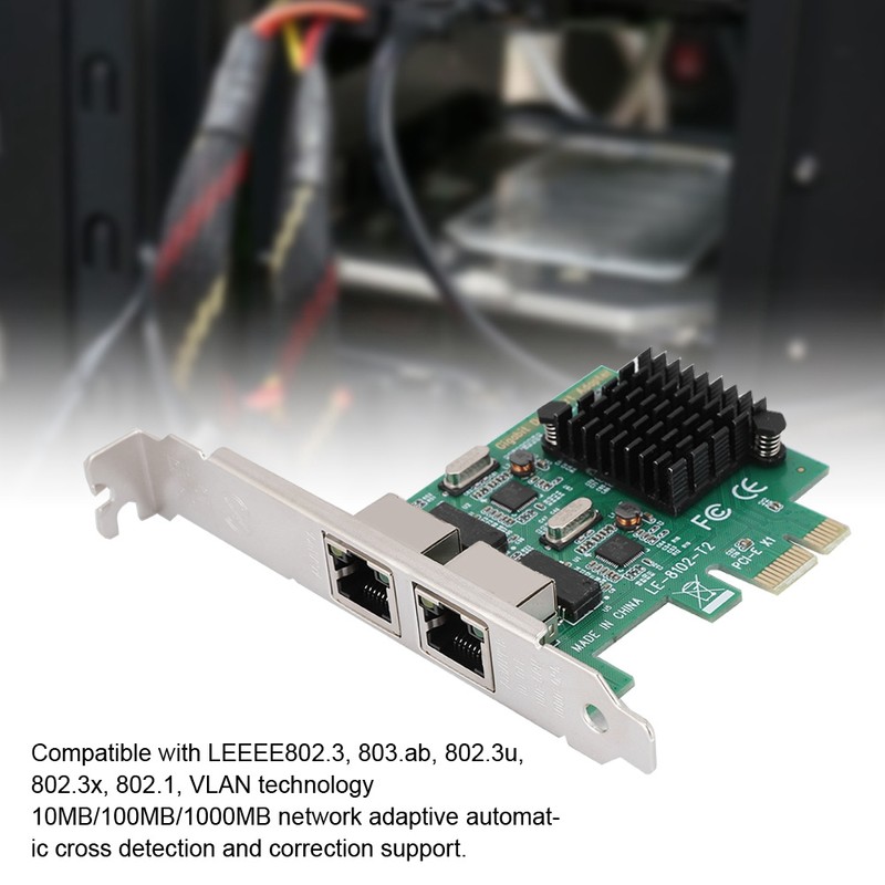 10/100/1000Mbps RJ-45*2 Dual port PCI-Ex1 GigabiT network Card for 8102-T2