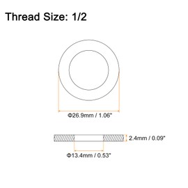 uxcell 25Pcs 1/2 Flat Washer, 304 Stainless Steel 0.531" ID x 1.062" OD x 0.095" Thick for Bolt Screw, Factories Repair, Kitchens, Shops, and Outdoor Construction, Black