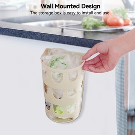 Carrier Bag Dispenser,Plastic Bag Dispenser,Carrier Bag Holder,Grocery Bag Dispenser Trash Bag Storage Basket Wall Mounted,Rubbish Bags Dispenser for Kitchen,4.84×3.93×7.87inch