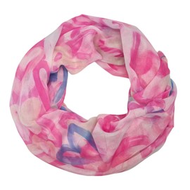 zarolo Women's Loop Scarf, Tube Scarf, Thin Neckerchief, Round Scarf, Cloths Heart Pattern, Soft Viscose, pink, Unit size