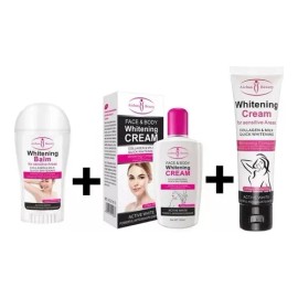 Kit Aclara Crema Blanqueadora Desodorante Crema Corporal 3pz