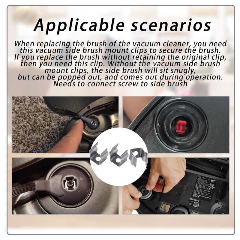 XTPTFABS Stainless Steel Vacuum Side Brush Mount Clips Compatible with