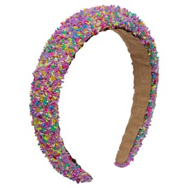 Funky Junque Diadema Con Confeti Para Niñas, Accesorio Brillante Y Colorido Para El Cabello Para Niñas De 4 A 12 Años, Suave Y Antideslizante, Para Fiestas, Color Morado