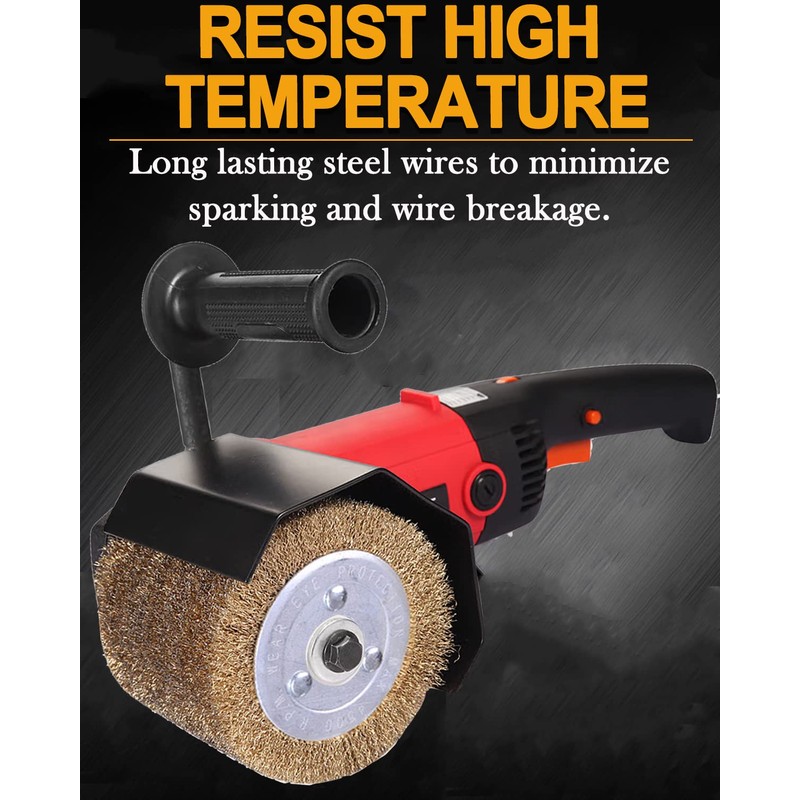 SHITIME 4.7" x 4" Copper Plated Steel Wire Brush Drum