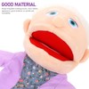 Grandmother Hand Puppet, Family Member Figure Puppets with Movable Mouth,