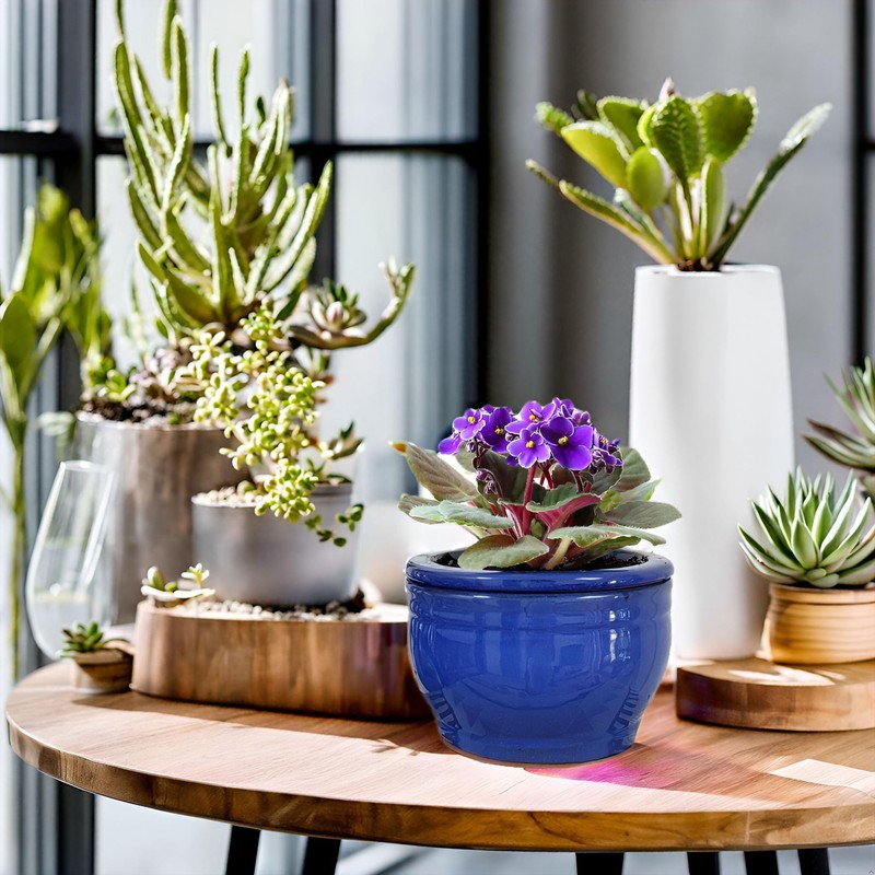 Dphagesy African Violet Pots Self Watering 6 inch Round Ceramic