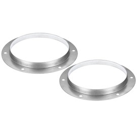 PATIKIL 7" Duct Connector Flange, 2 Pack Metal Straight Pipe Exhaust Flange Duct Mounting Plate for Heating Cooling Ventilation HVAC System